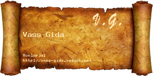Vass Gida névjegykártya